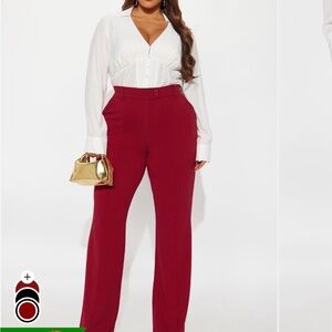 Fashion Nova Bold Red Flare Pants